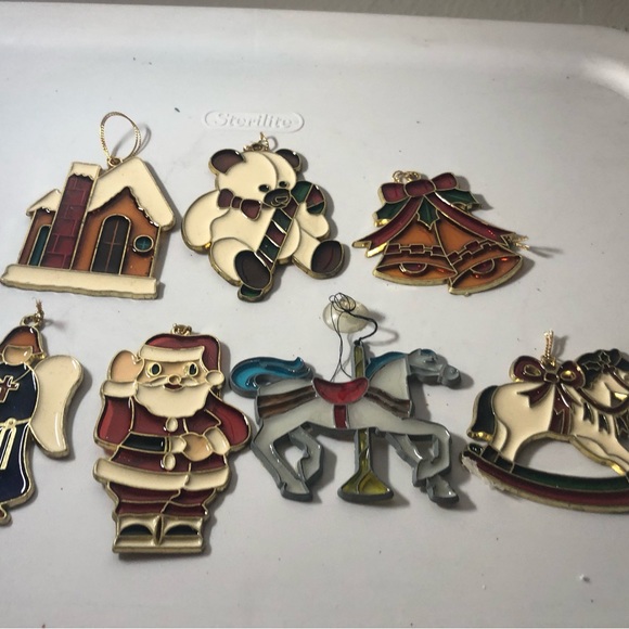 christmas Tree Hanging Stained Glass ornaments Size 3.25”x2.50”(6 pieces) - Picture 8 of 16